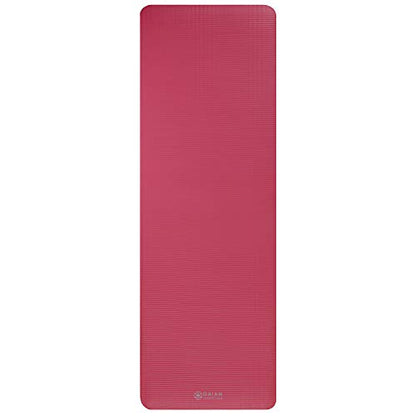 Extra-Thick Yoga Mat with Carrying Strap | Comfortable Fitness &amp; Exercise Mat for Yoga, Pilates, and Workouts