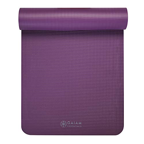 Extra-Thick Yoga Mat with Carrying Strap | Comfortable Fitness &amp; Exercise Mat for Yoga, Pilates, and Workouts