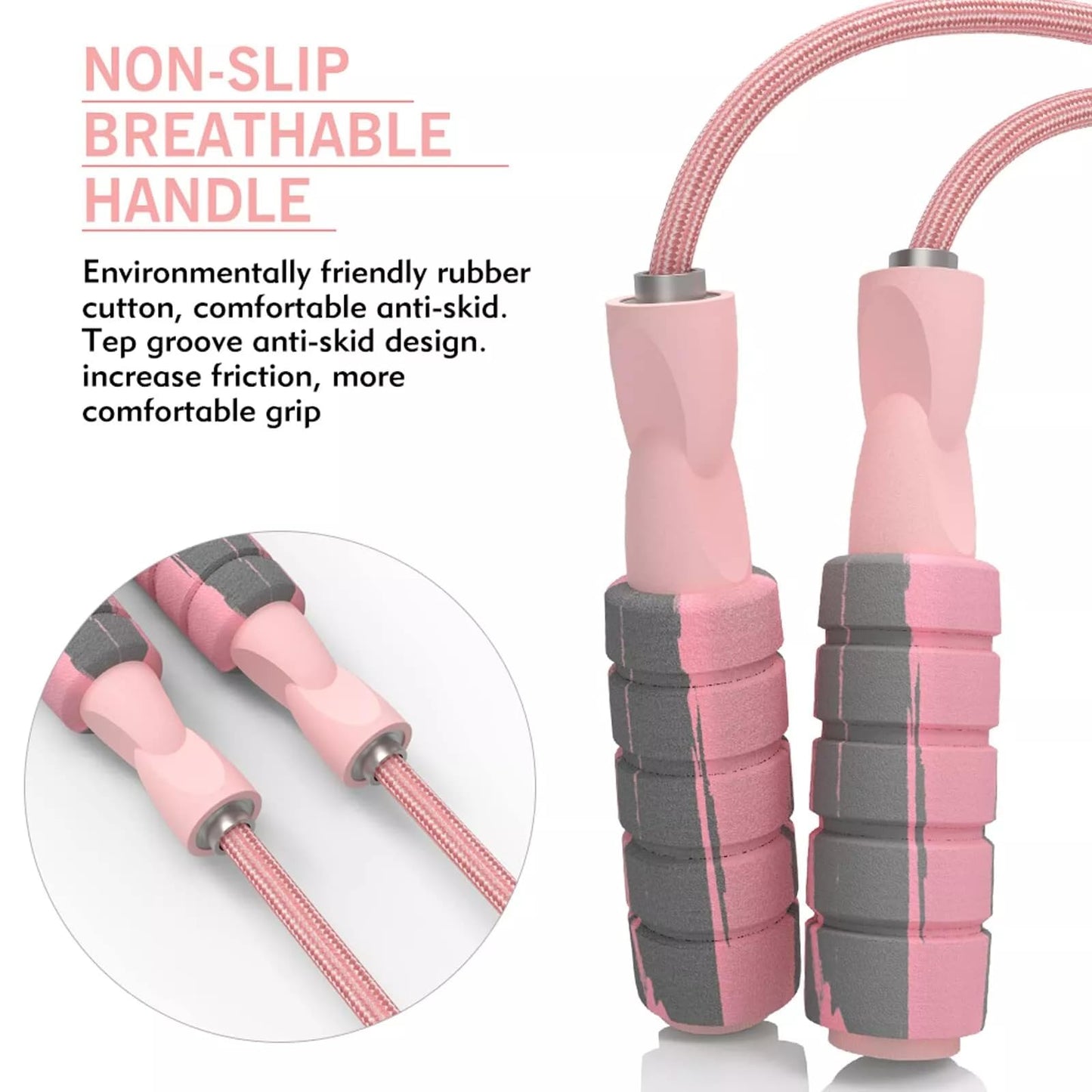 Adjustable Cotton Jump Rope with Foam Handles| Durable Non-Slip Design | Indoor & Outdoor Fitness