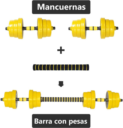 2-in-1 Adjustable Dumbbell and Barbell Set | Compact Weight Training Equipment | Full-Body Workouts