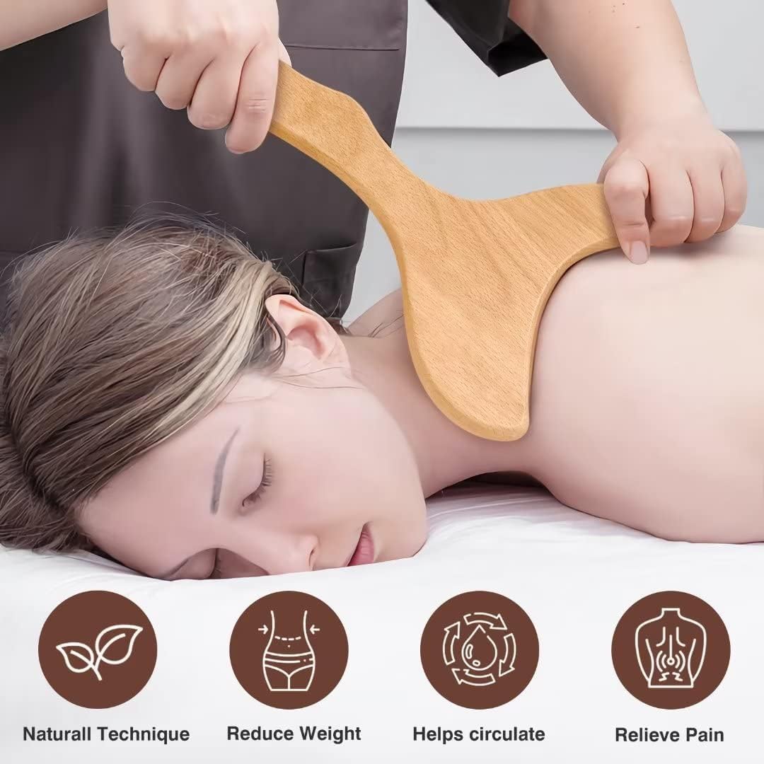 10-in-1 Wood Therapy Massage Tools Set for Lymphatic Drainage, Muscle Relief & Body Shaping | Natural Wooden Massagers for Cellulite, Pain Relief & Relaxation