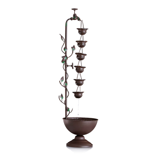 6-Bowls Tiered Floor Fountain | Relaxing Water Flow for Outdoor & Indoor Ambiance