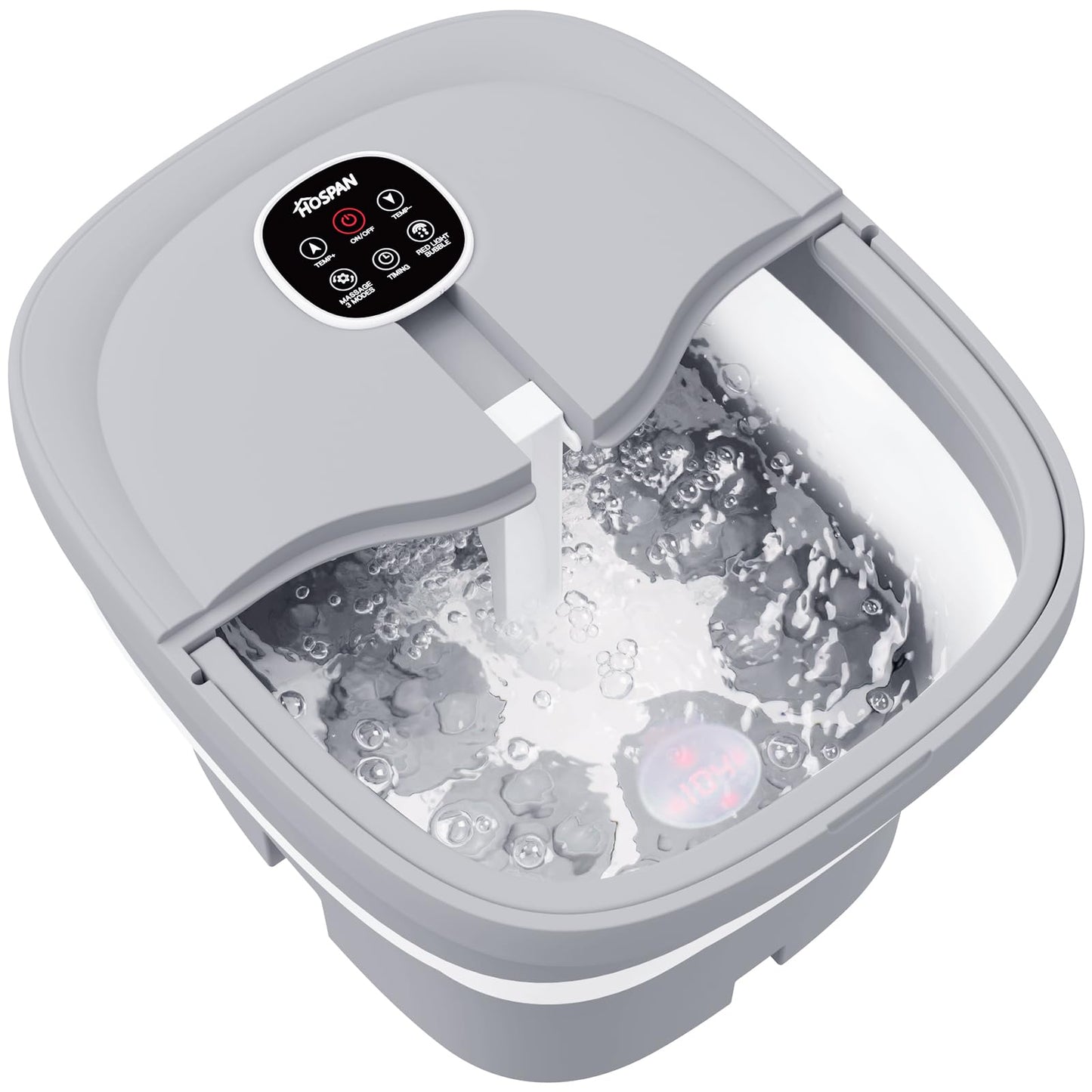 Foldable Heated Foot Spa | Automatic Massage | 3D Tai Chi Rollers | Bubble Therapy | LED Display | Remote Control