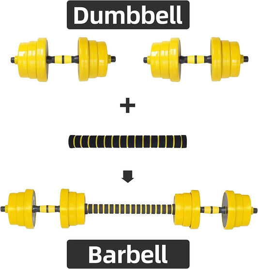 2-in-1 Adjustable Dumbbell and Barbell Set | Compact Weight Training Equipment | Full-Body Workouts