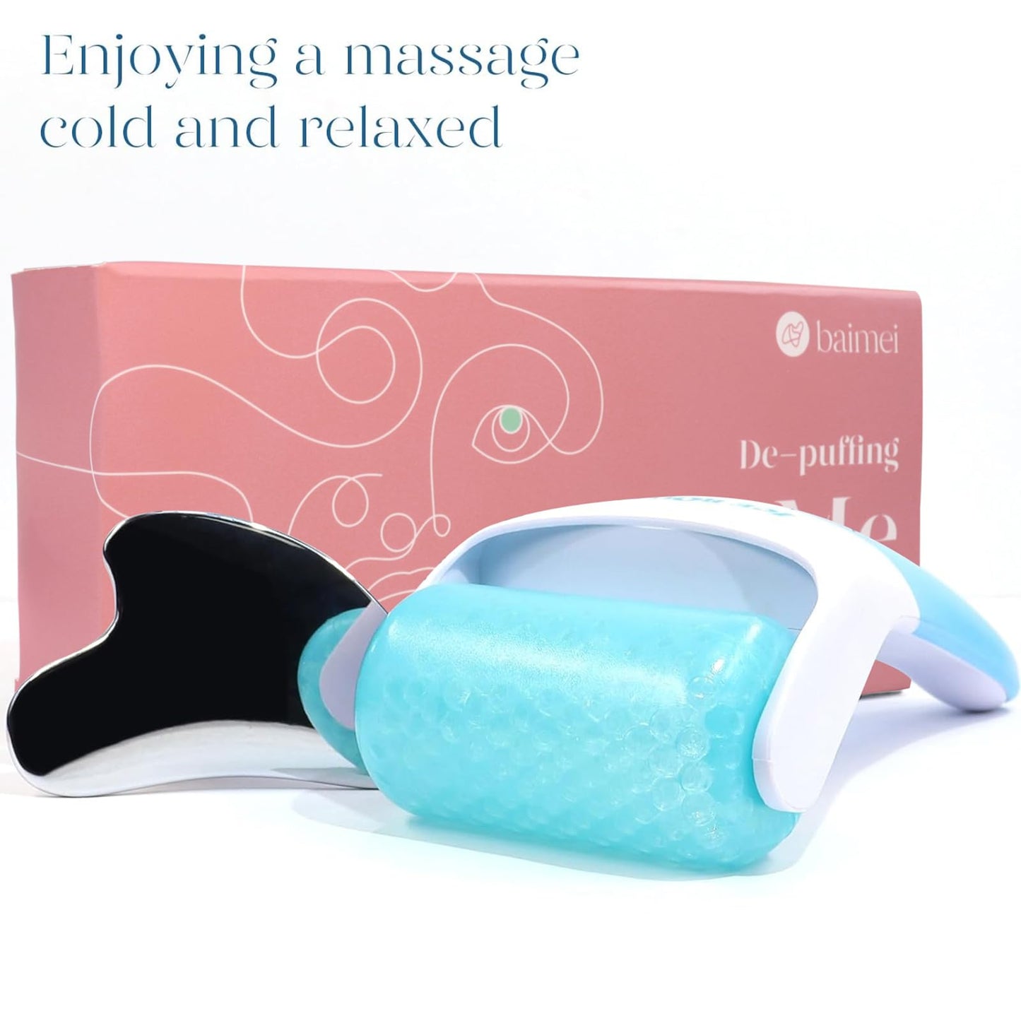 Ice Roller & Gua Sha Set | Cryotherapy |Skin Revitalization | Pain Relief | Relaxation