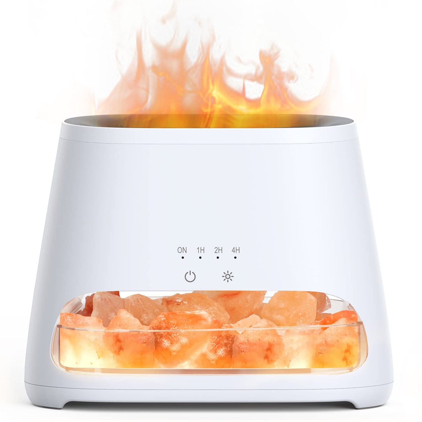 Himalayan Salt Lamp | Simulated Flame Effect | Essential Oil Diffuser | 2-in-1 Aromatherapy | Relaxation