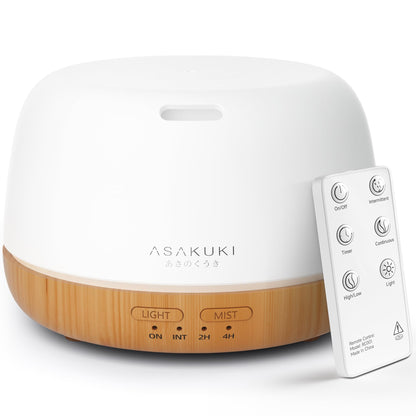 5-in-1 Ultrasonic Aromatherapy Diffuser | 500ml, Remote Control, Quiet | LED Light Options