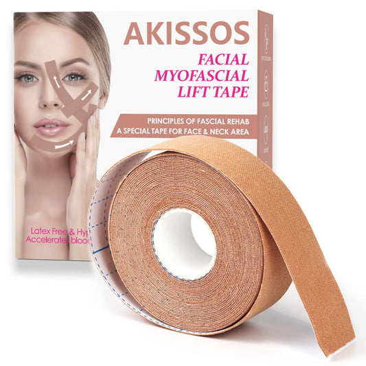 Myofascial Tape Face Toning for Wrinkles | Anti-Aging for Lift & Glow | Firming and Tightening Skin 2.5cm*5m