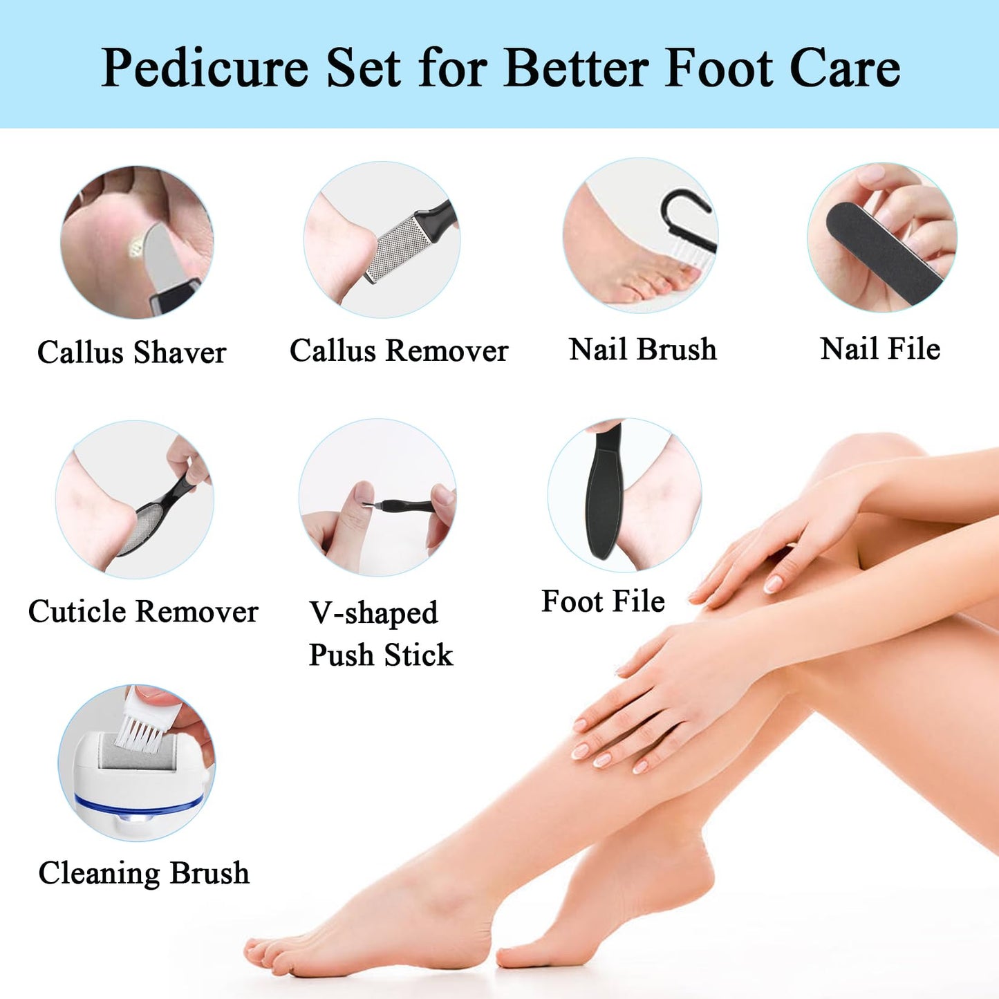 Electric Foot Callus Remover Pedicure Kit | Soft Feet | Rechargeable | Waterproof