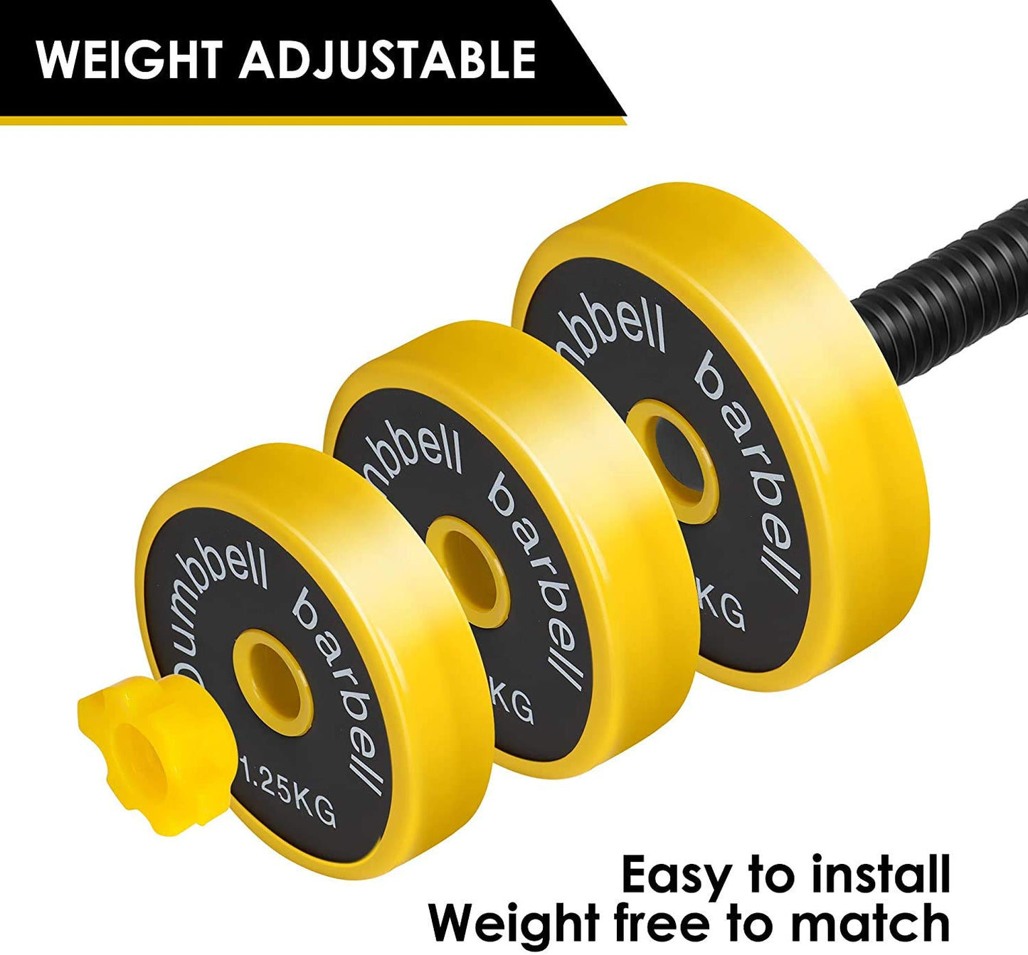 2-in-1 Adjustable Dumbbell and Barbell Set | Compact Weight Training Equipment | Full-Body Workouts