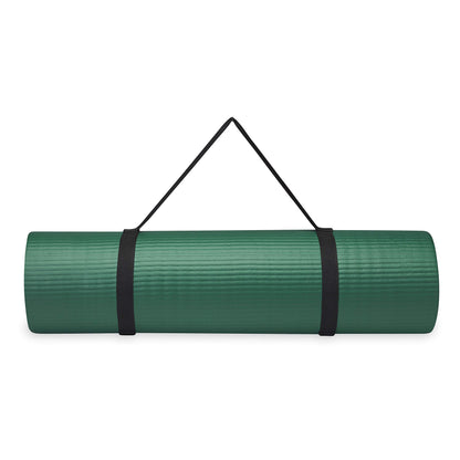 Extra-Thick Yoga Mat with Carrying Strap | Comfortable Fitness &amp; Exercise Mat for Yoga, Pilates, and Workouts