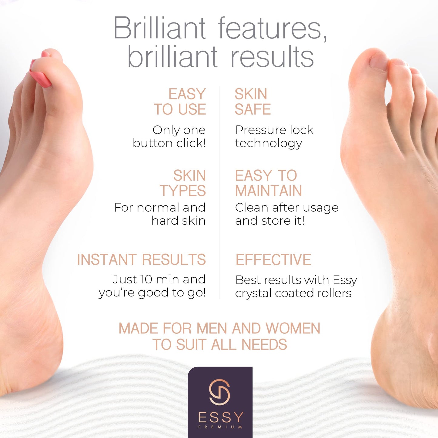 Rechargeable Electric Foot File | Effective Callus Remover | Pressure Lock Technology