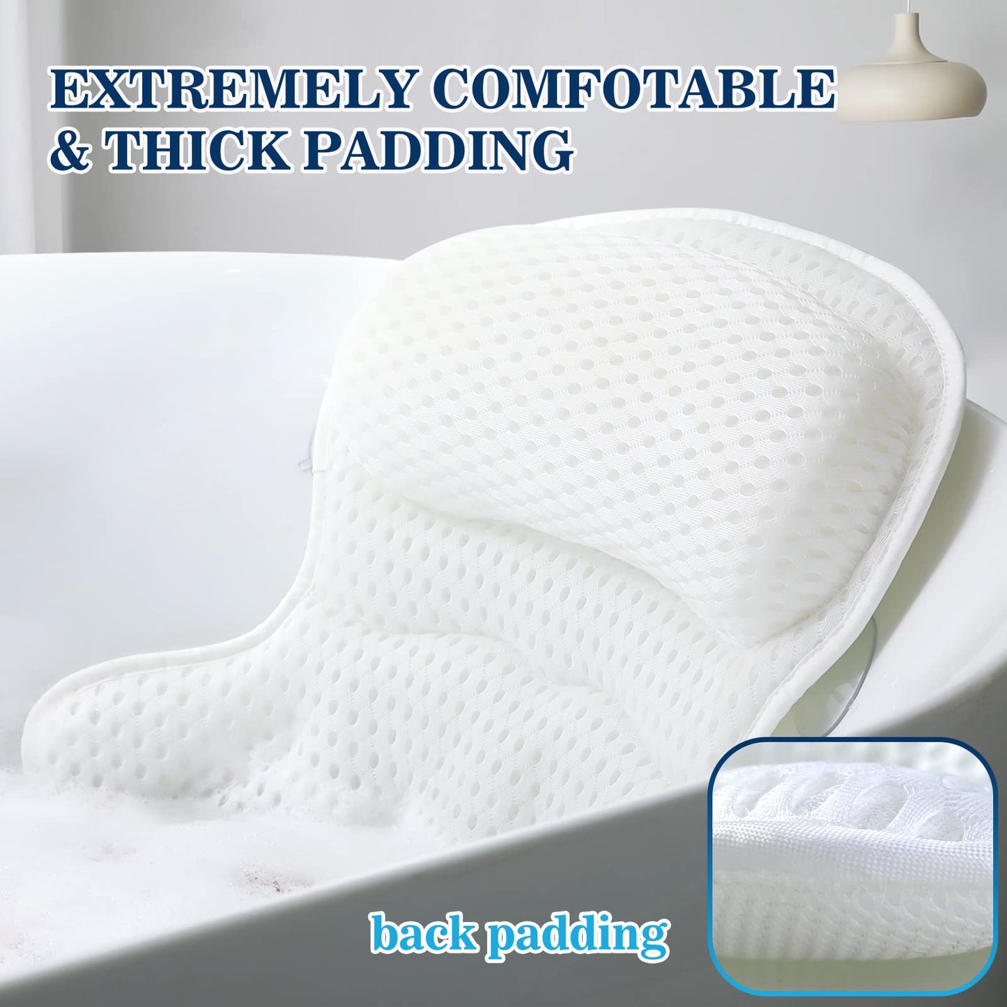 Luxury Bath Pillow for Tub | Maximum Comfort | Support for Neck and Back