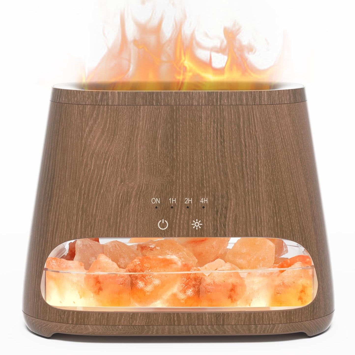 Himalayan Salt Lamp | Simulated Flame Effect | Essential Oil Diffuser | 2-in-1 Aromatherapy | Relaxation