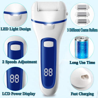 Electric Foot Callus Remover Pedicure Kit | Soft Feet | Rechargeable | Waterproof