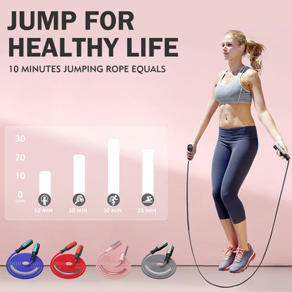 Adjustable Cotton Jump Rope with Foam Handles| Durable Non-Slip Design | Indoor & Outdoor Fitness