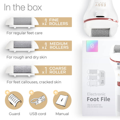 Rechargeable Electric Foot File | Effective Callus Remover | Pressure Lock Technology