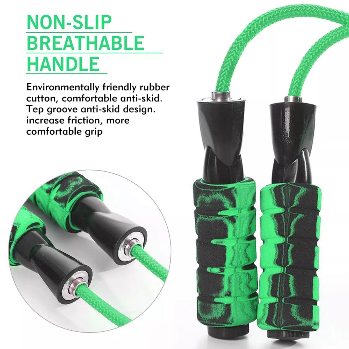 Adjustable Cotton Jump Rope with Foam Handles| Durable Non-Slip Design | Indoor & Outdoor Fitness