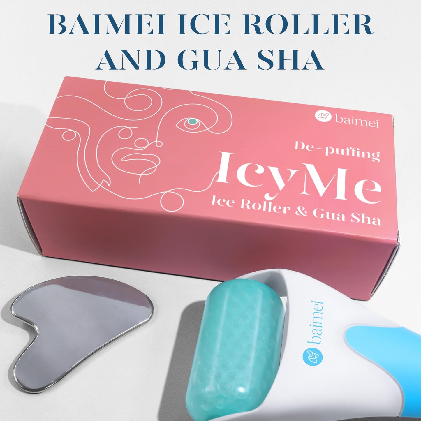 Ice Roller & Gua Sha Set | Cryotherapy |Skin Revitalization | Pain Relief | Relaxation