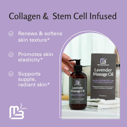 Collagen & Stem Cell Infused Massage Oil | Anti-Cellulite | Skin Tightening Body Oil for Men and Women