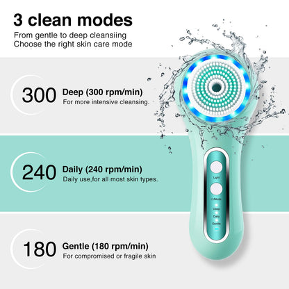 3-in-1 Electric Facial Cleansing Brush System | Waterproof | Rechargeable | Perfect for All Skin Types