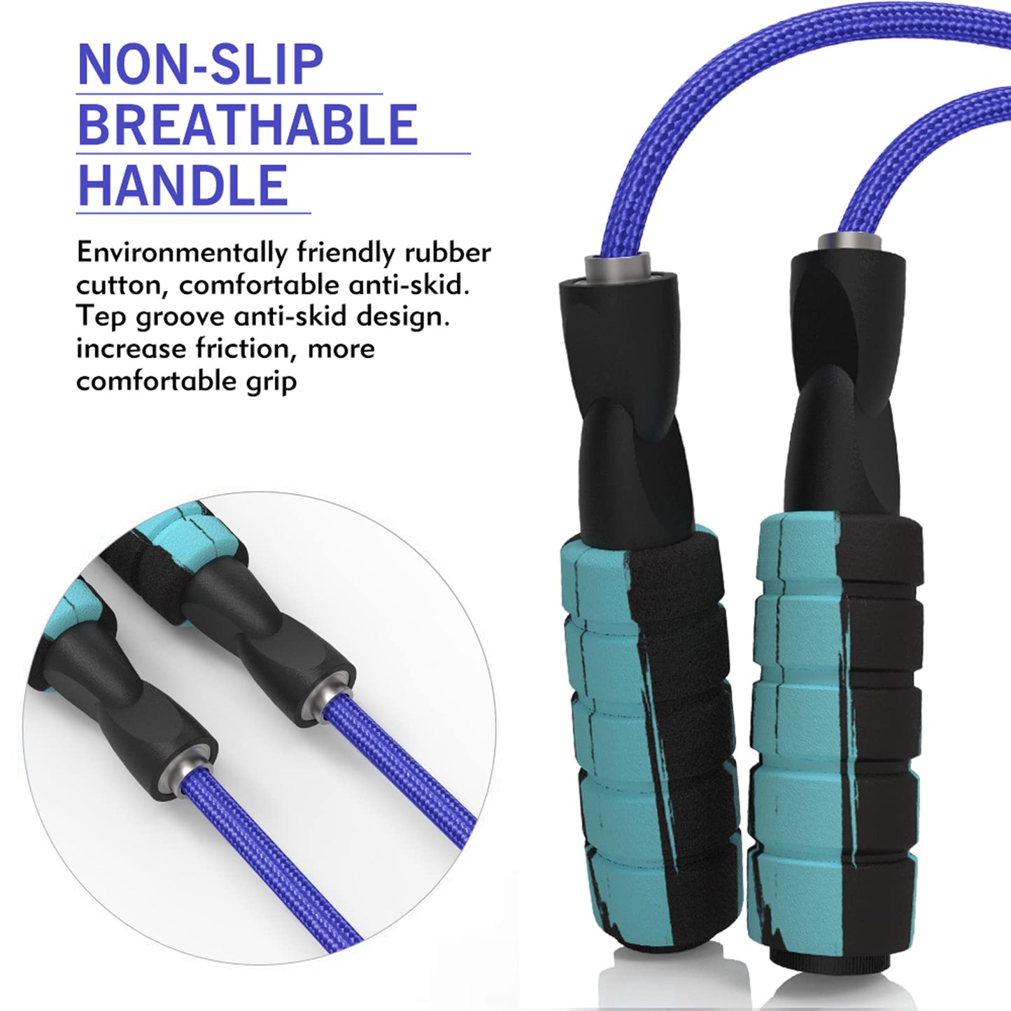 Adjustable Cotton Jump Rope with Foam Handles| Durable Non-Slip Design | Indoor & Outdoor Fitness