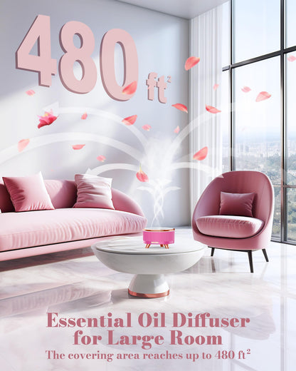 Quiet Ultrasonic Essential Oil Diffuser | 500ML Aromatherapy Diffuser for Large Rooms