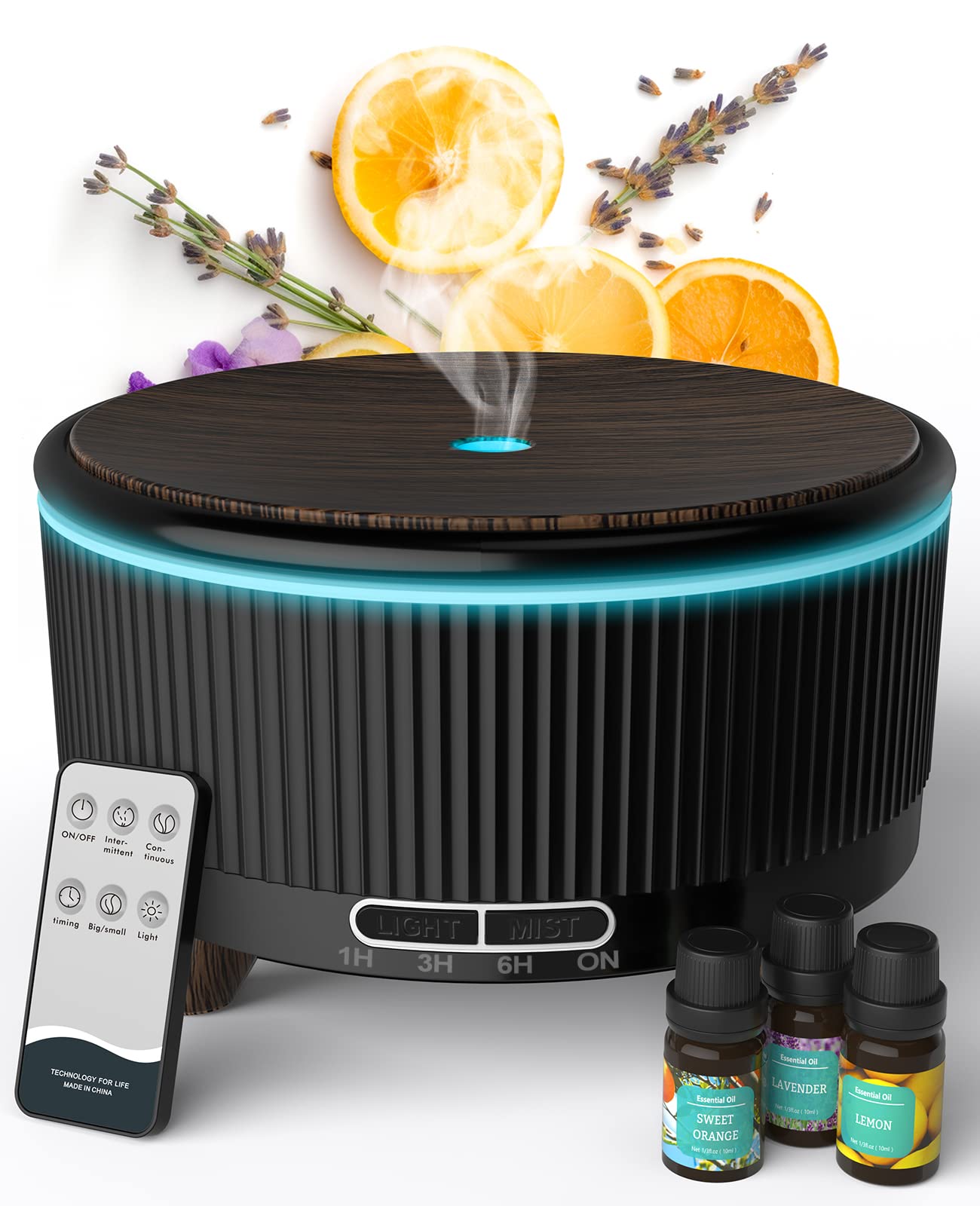 Quiet Ultrasonic Essential Oil Diffuser | 500ML Aromatherapy Diffuser for Large Rooms