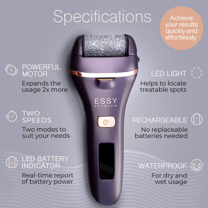 Rechargeable Electric Foot File | Effective Callus Remover | Pressure Lock Technology