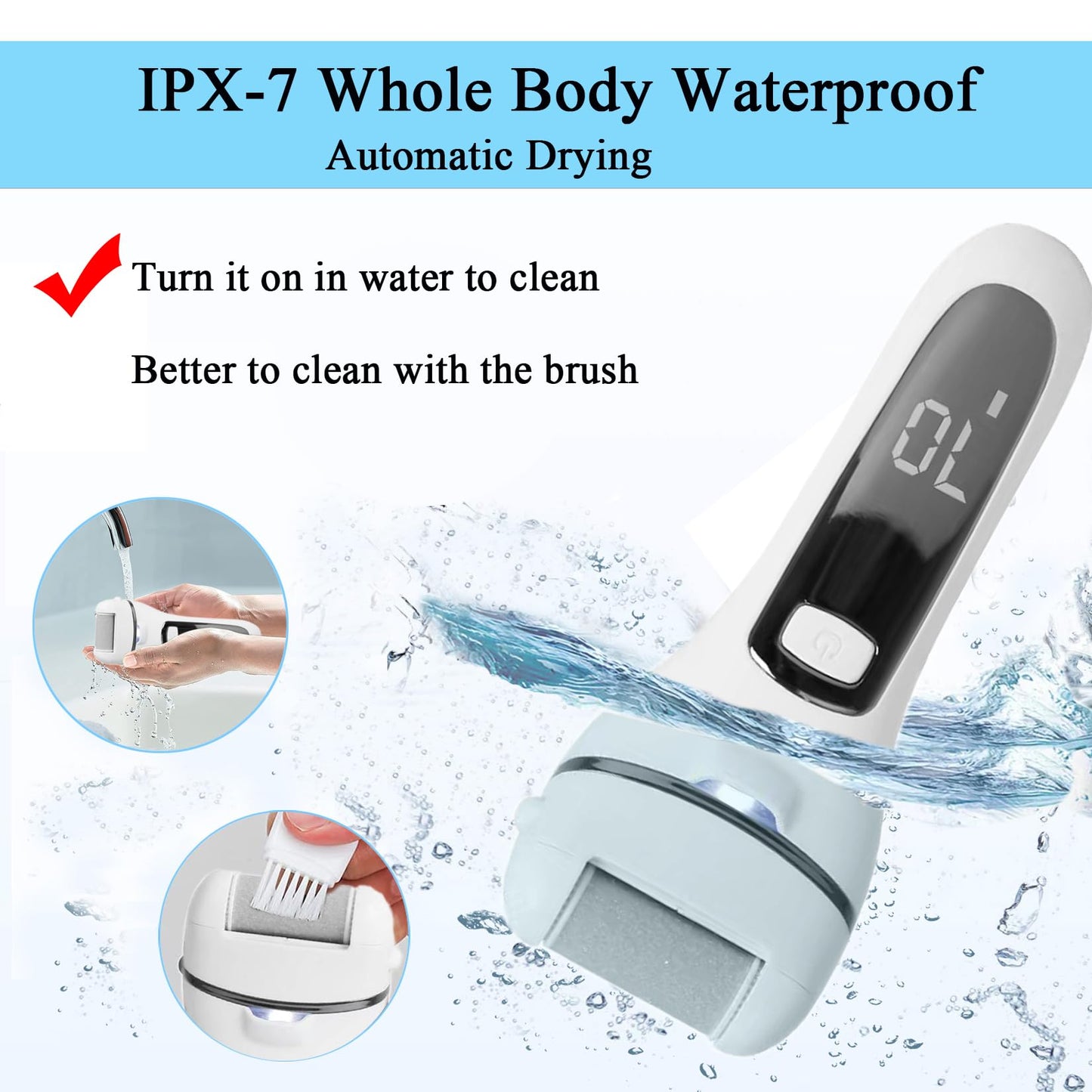 Electric Foot Callus Remover Pedicure Kit | Soft Feet | Rechargeable | Waterproof