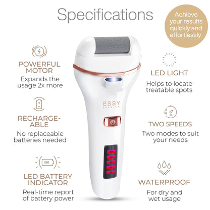 Rechargeable Electric Foot File | Effective Callus Remover | Pressure Lock Technology