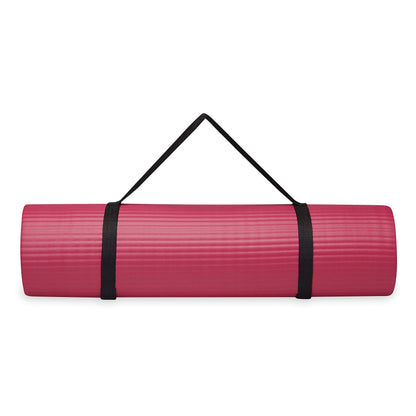 Extra-Thick Yoga Mat with Carrying Strap | Comfortable Fitness &amp; Exercise Mat for Yoga, Pilates, and Workouts