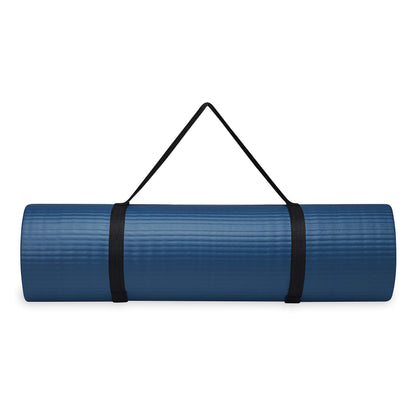 Extra-Thick Yoga Mat with Carrying Strap | Comfortable Fitness &amp; Exercise Mat for Yoga, Pilates, and Workouts