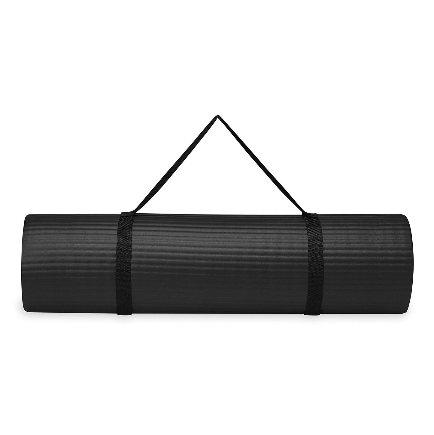 Extra-Thick Yoga Mat with Carrying Strap | Comfortable Fitness &amp; Exercise Mat for Yoga, Pilates, and Workouts