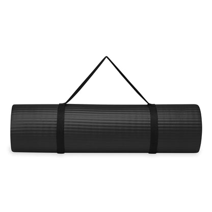 Extra-Thick Yoga Mat with Carrying Strap | Comfortable Fitness &amp; Exercise Mat for Yoga, Pilates, and Workouts