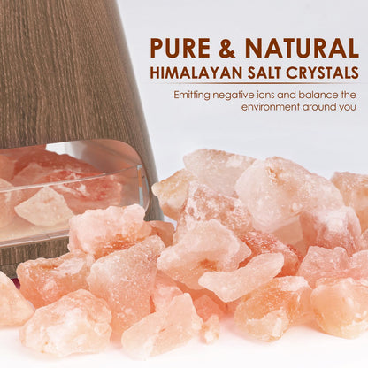 Himalayan Salt Lamp | Simulated Flame Effect | Essential Oil Diffuser | 2-in-1 Aromatherapy | Relaxation