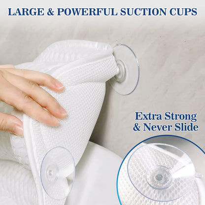 Luxury Bath Pillow for Tub | Maximum Comfort | Support for Neck and Back