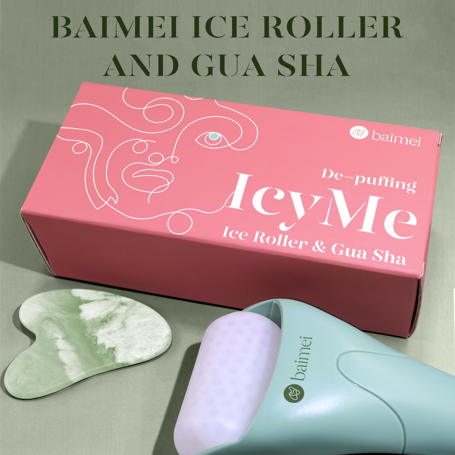 Ice Roller & Gua Sha Set | Cryotherapy |Skin Revitalization | Pain Relief | Relaxation