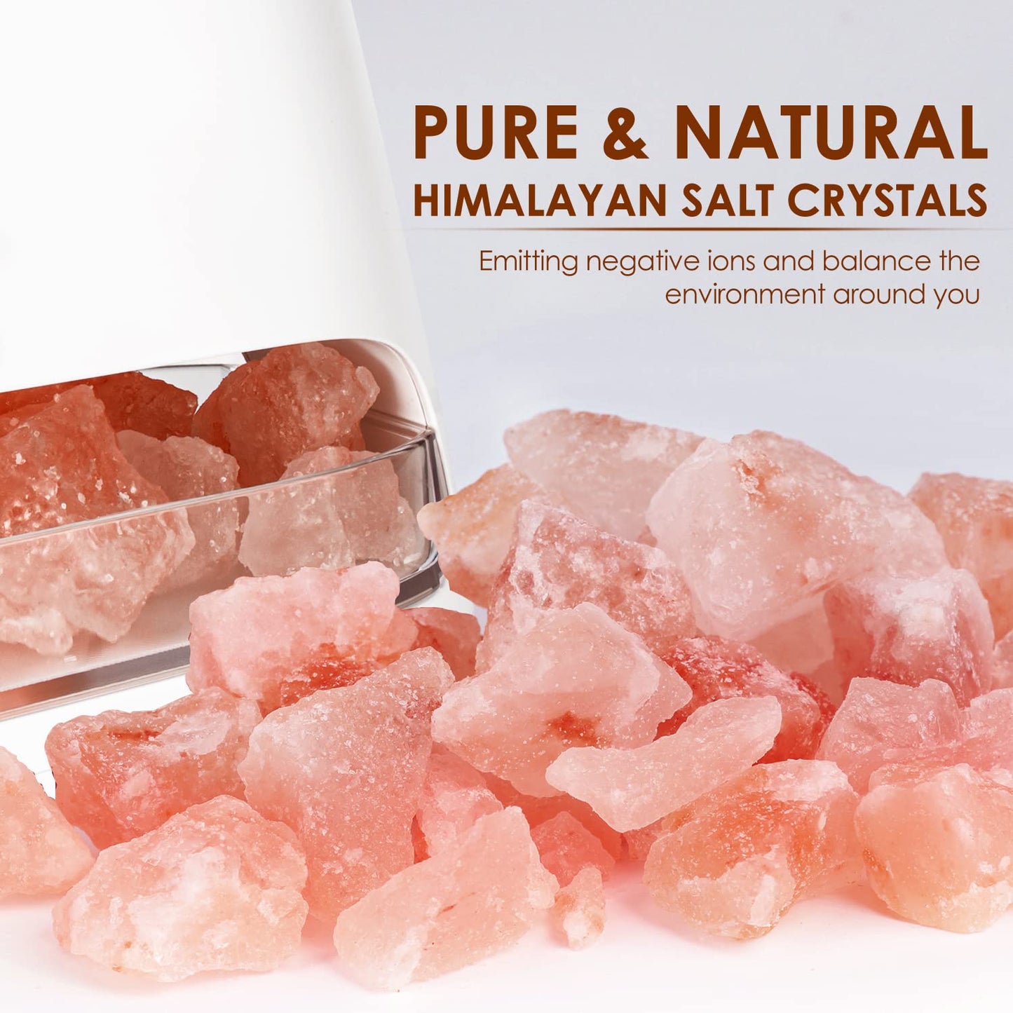 Himalayan Salt Lamp | Simulated Flame Effect | Essential Oil Diffuser | 2-in-1 Aromatherapy | Relaxation