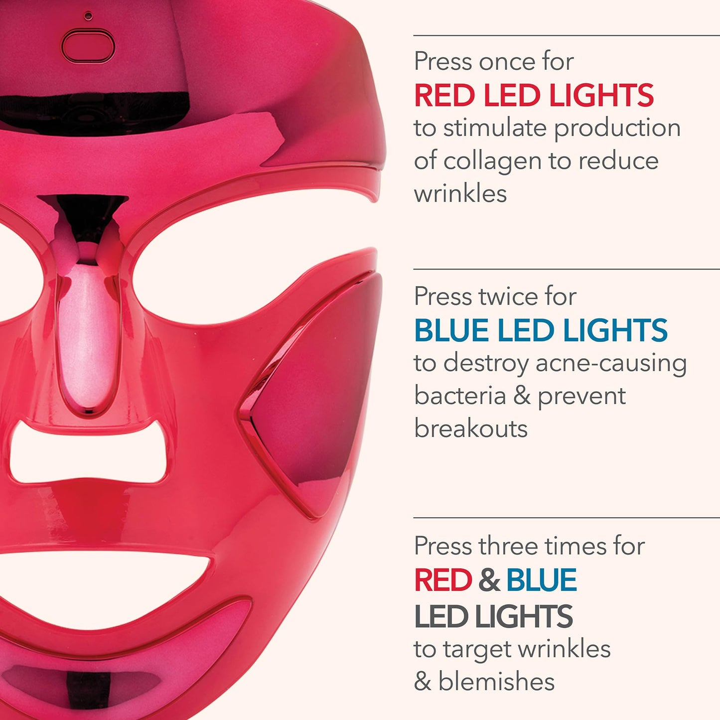 LED Light Therapy Facial Mask | Light Treatment | Wrinkles | Acne | Skin Rejuvenation