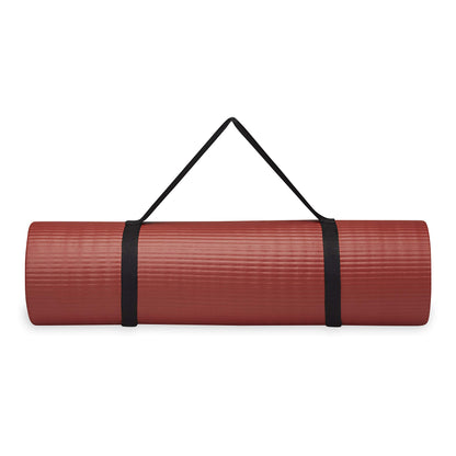 Extra-Thick Yoga Mat with Carrying Strap | Comfortable Fitness &amp; Exercise Mat for Yoga, Pilates, and Workouts