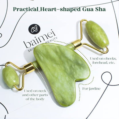 Gua Sha & Roller Facial Massager | Energize Lift Refresh Your Skin