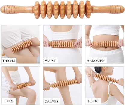 3-in-1 Wood Therapy Massage Tools Set for Lymphatic Drainage, Anti-Cellulite & Body Sculpting | Maderoterapia Wooden Massagers for Contouring and Muscle Relief