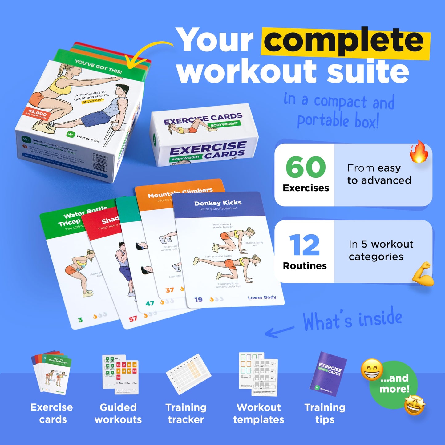 Portable Exercise Cards for Home Workouts | Fitness for Beginners & Pros