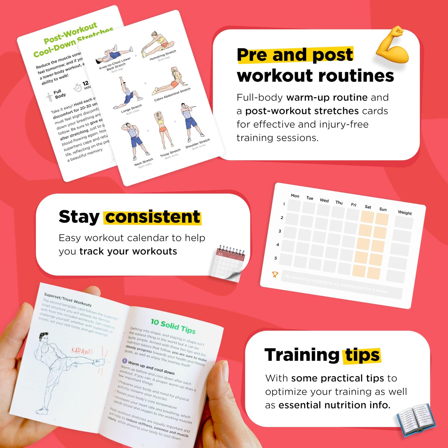 Portable Exercise Cards for Home Workouts | Fitness for Beginners & Pros