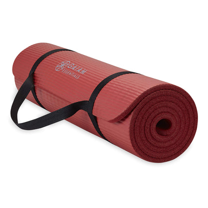 Extra-Thick Yoga Mat with Carrying Strap | Comfortable Fitness &amp; Exercise Mat for Yoga, Pilates, and Workouts