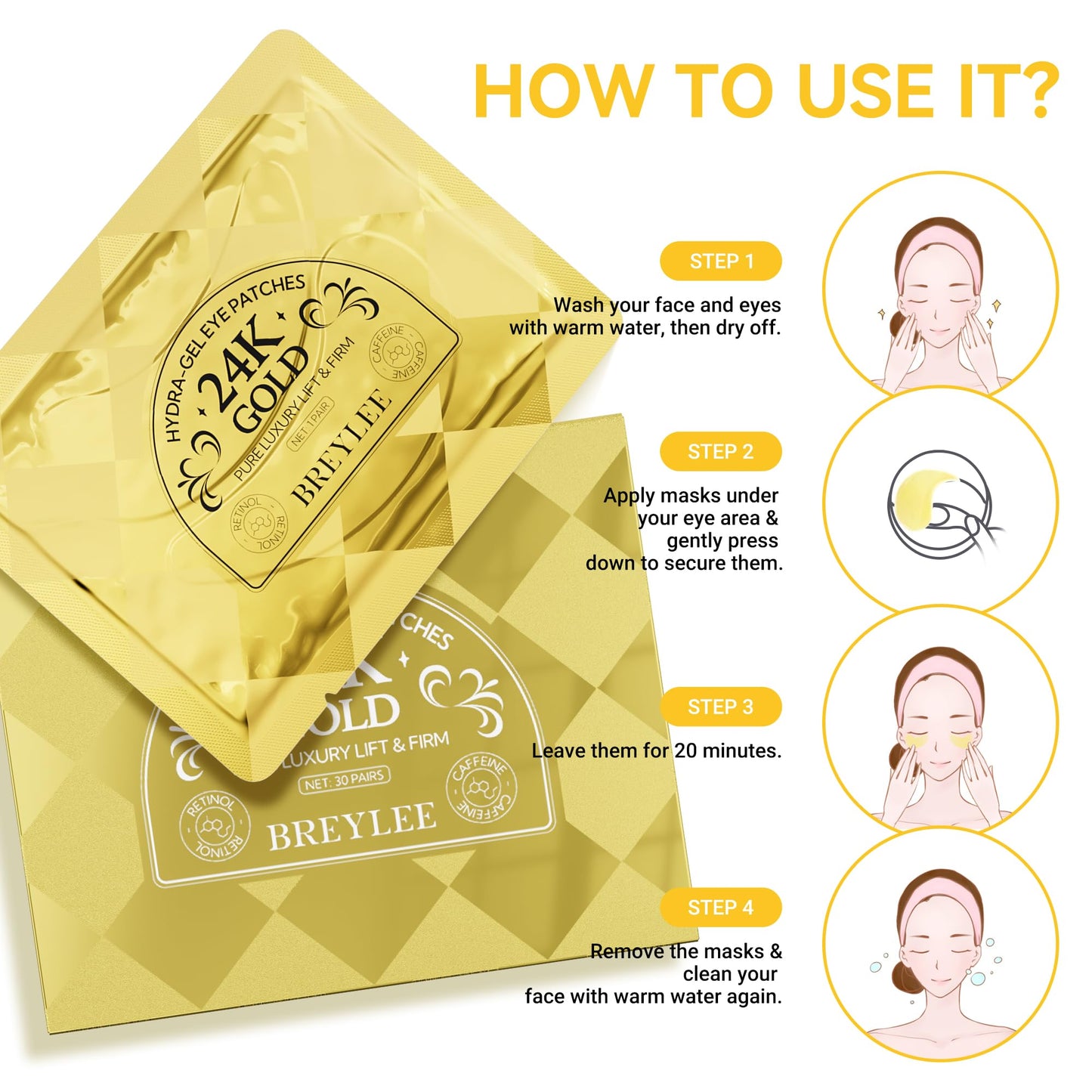 Aloe Vera Eye Masks 60 Pcs | Puffy Eyes | Dark Circles | Wrinkles |Fine Lines Treatment