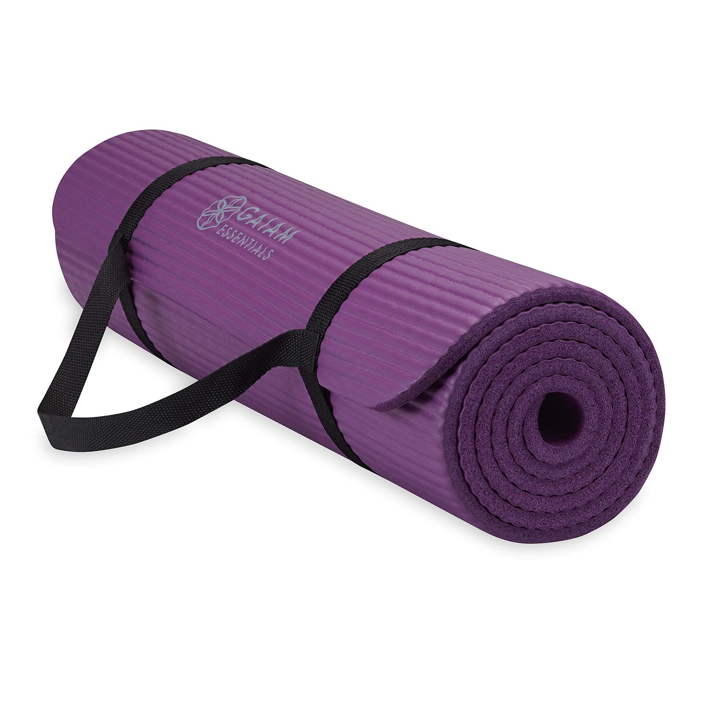 Extra-Thick Yoga Mat with Carrying Strap | Comfortable Fitness &amp; Exercise Mat for Yoga, Pilates, and Workouts