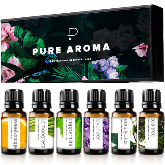 Pure Essential Oils Gift Set | Top 6 Aromatherapy Oils | Diffusers | Home Care | Candle Crafts