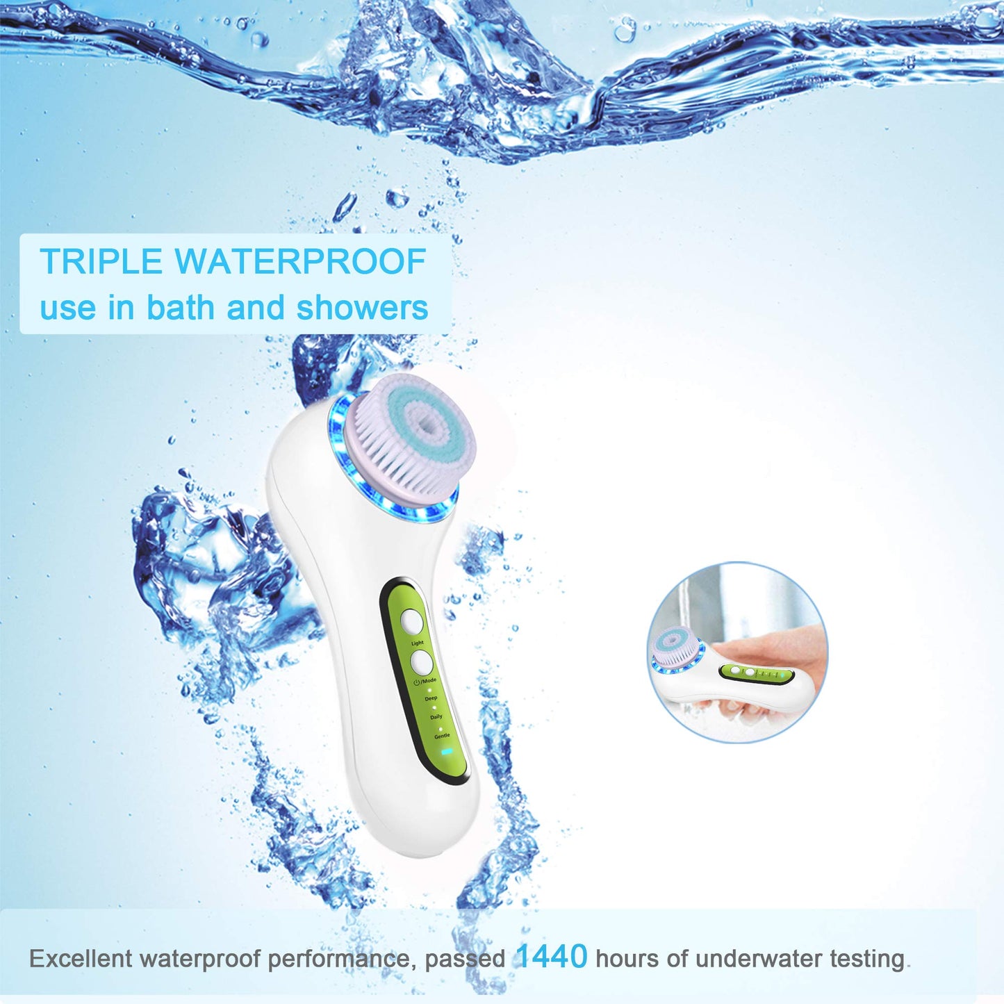 3-in-1 Electric Facial Cleansing Brush System | Waterproof | Rechargeable | Perfect for All Skin Types